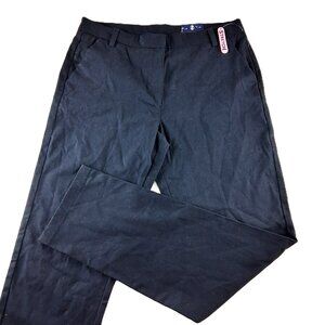 IZOD Flat Front Straight Leg Chino Pant Junior's Sz 15 Navy Blue Easy Care Twill
